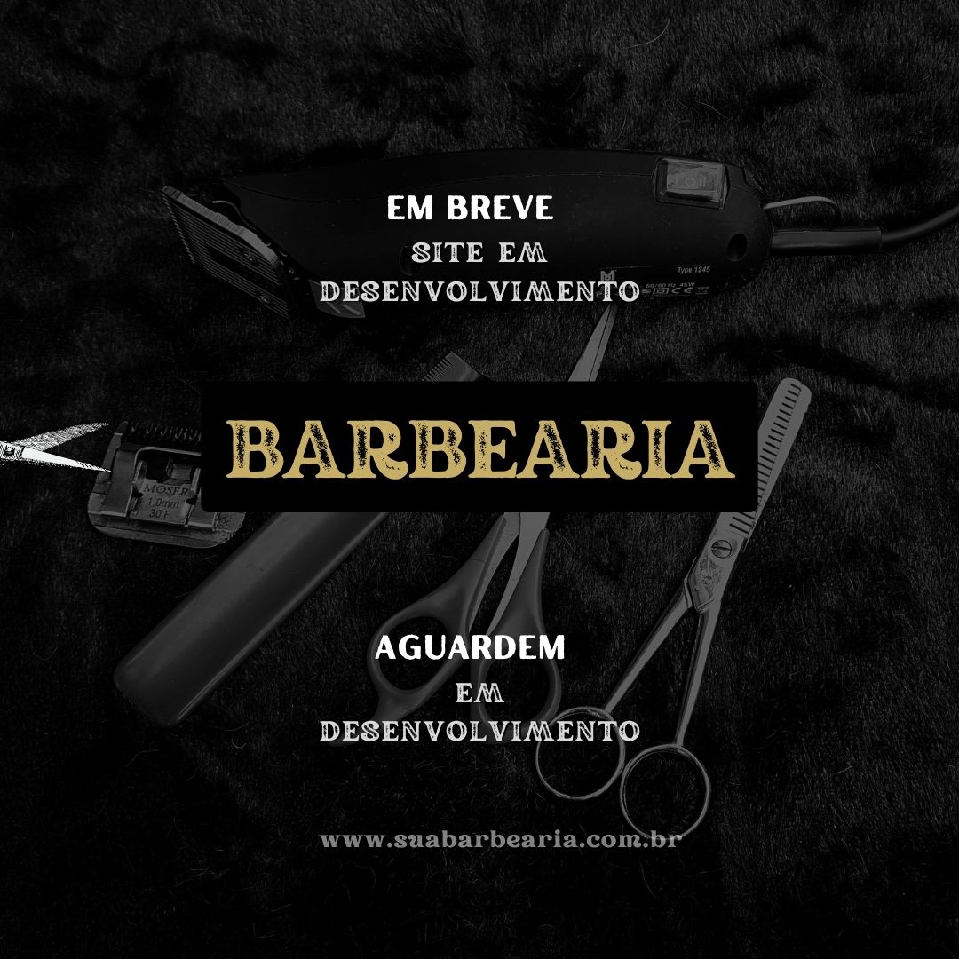 Banner que diz que em breve um site de barbearia feito pela lginfo.com.br estará disponível